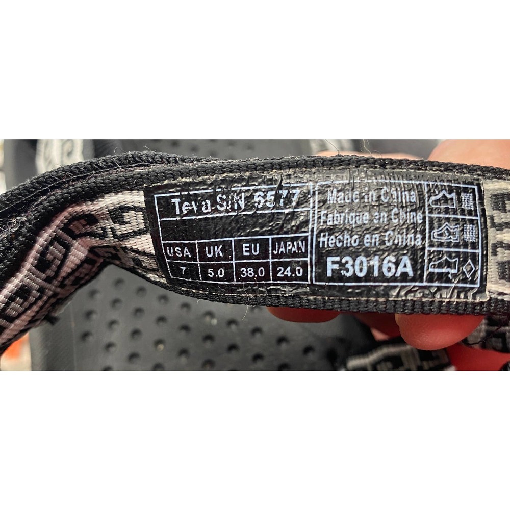 Teva Womens 7 Hurricane 3 Outdoor Black White Hiking Sport Water strappy sandals - Picture 6 of 6